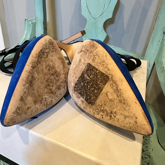 Via Spiga BlueSuede zip up heels - Picture 5 of 7